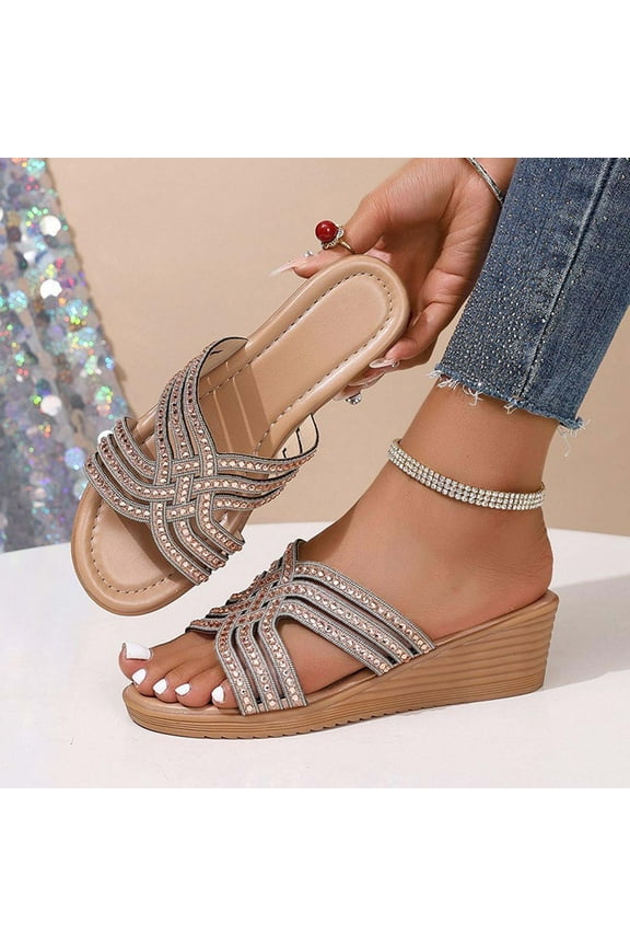 platform sandals for Women Flat Open Toe Slide