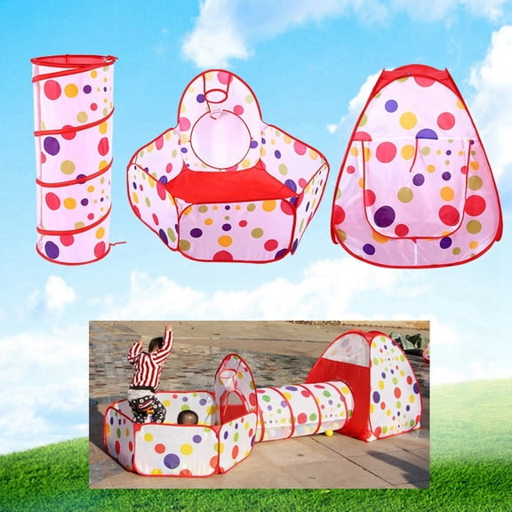 play tent ,Indoor Outdoor Play Tent,Portable Kids Indoor Outdoor Play Tent Crawl Tunnel Set 3 in 1 Ball Pit Tent