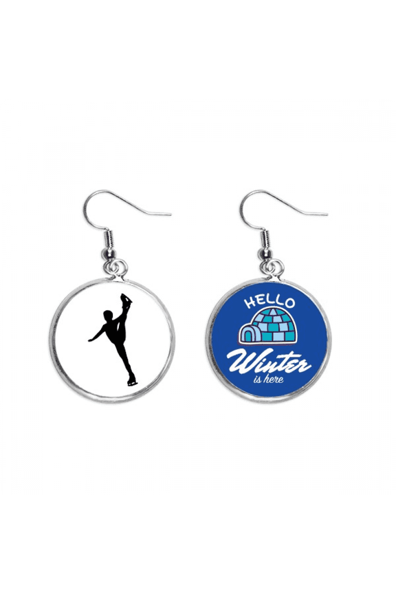 player sports physical education skating dangle drop winter ice earring jewelry