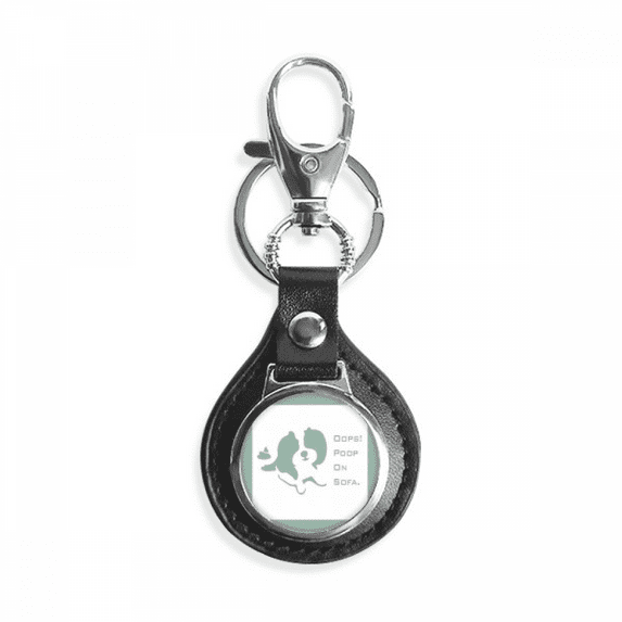 playful shephered dog poop sofa key link chain keyholder finder hook metal