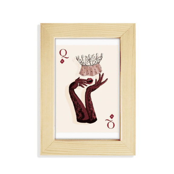 playing cards q pattern desktop display photo frame picture art painting 5x7 inch