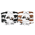 thumbnail image 1 of playing partner panda accompanied bracelet hand strap leather wristband double set, 1 of 4