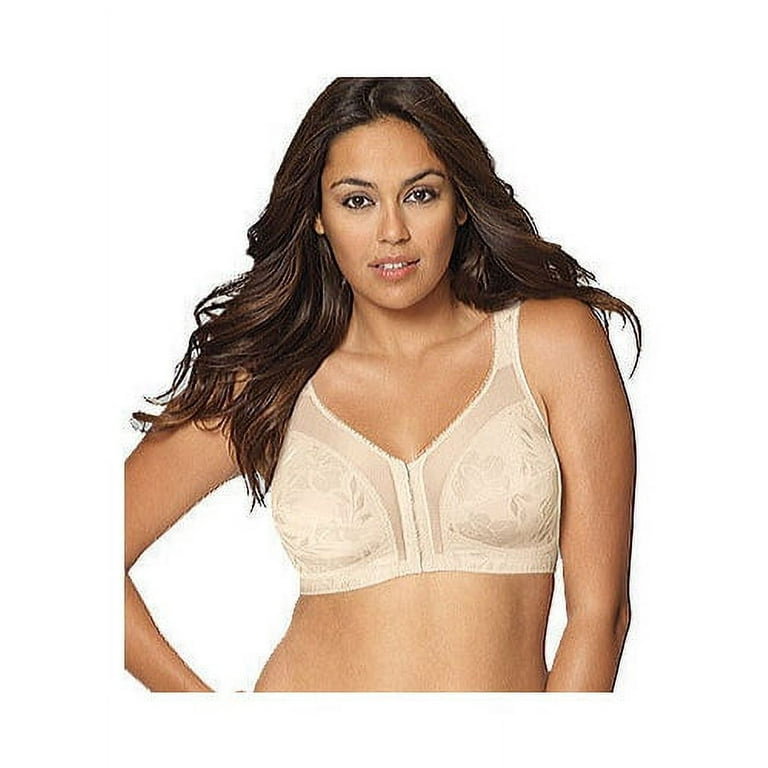 playtex 18 hour 'easier on' front-close wirefree bra with flex back 48c  black