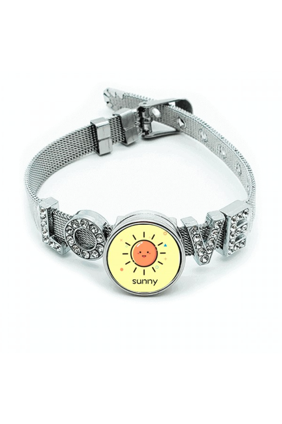 pleasant sunny day bracelet wristband crystal love adjustable bangle
