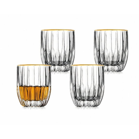 pleat-gold-rim-double-old-fashion-glass-set-of-4