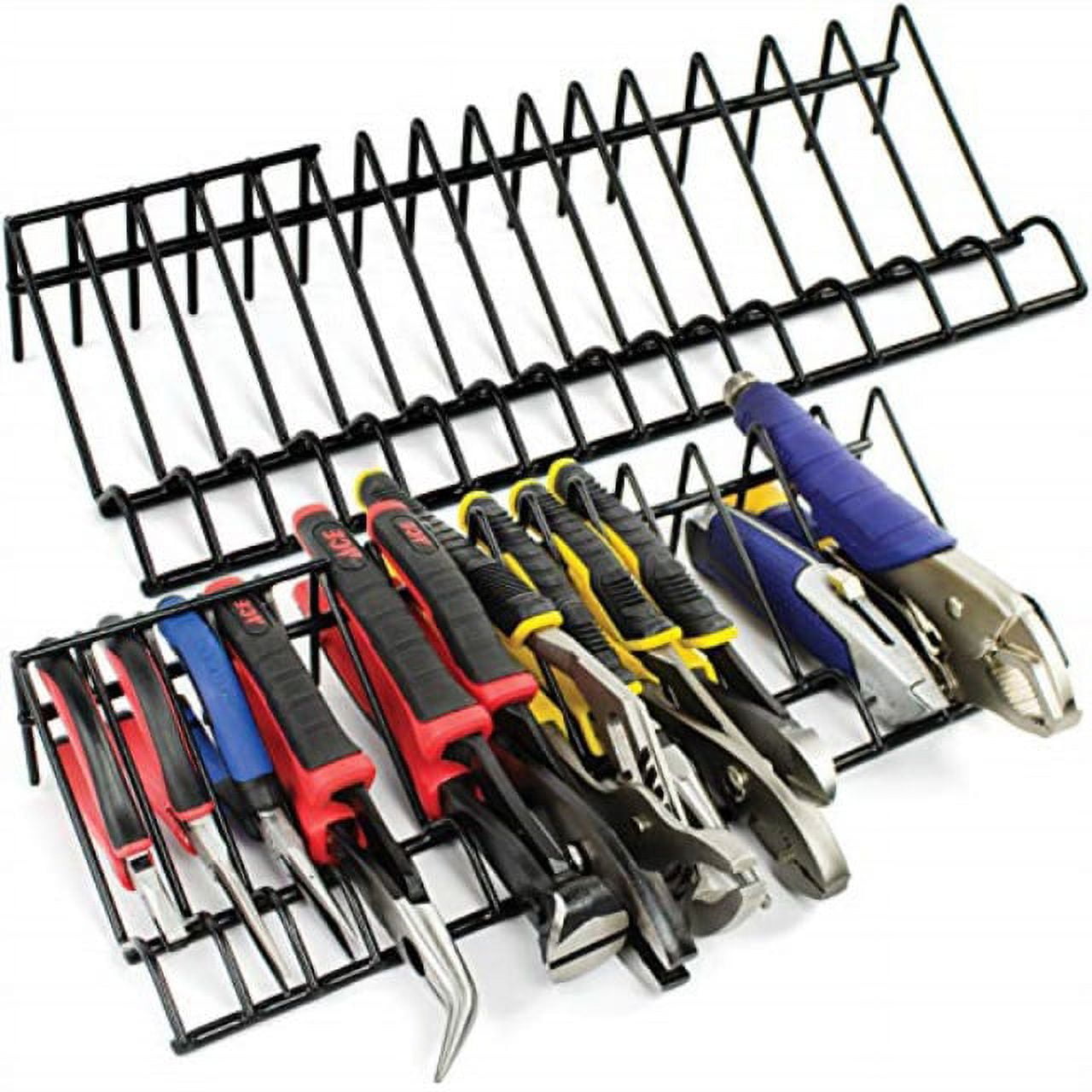 Mayouko Pliers Organizer Rack, 2 Rack, Wrench Hand Tool Holder, Tool Box  Storage and Organization Holder, Stores Spring Loaded, 15 Slots, Plier