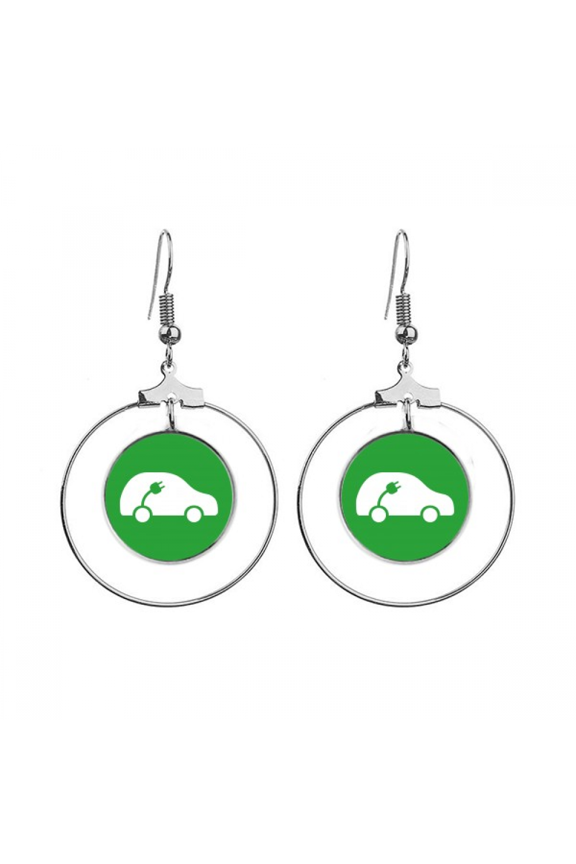 plug energy vehicles protect environment earrings dangle hoop jewelry drop circle