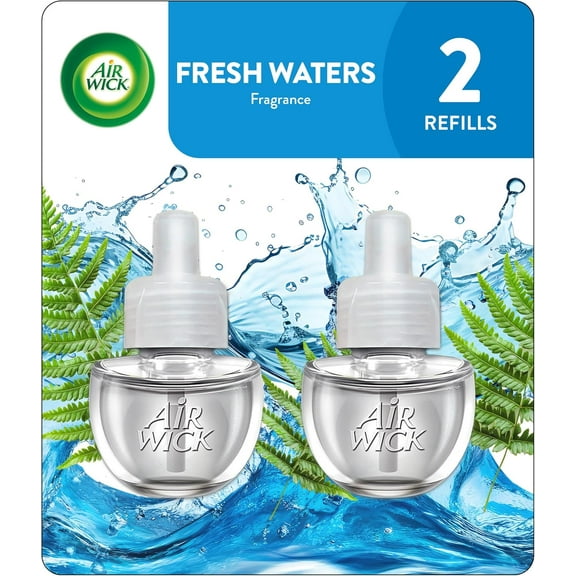 plug in Scented Oil 2 Refills, Fresh Waters, (2x0.67oz), Essential Oils, (F002)