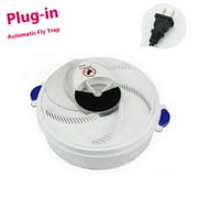 plug-in version Electric Fly Trap Fly Catcher Pest Device Flying Insect Trap Automatic Indoor Pest Traps Reject Control Catcher Repellents Tools for Patios Ranch white