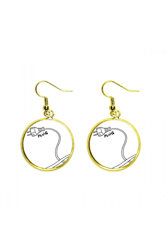 plug line hand-drawing paint earring dangle en drop earring jewelry woman