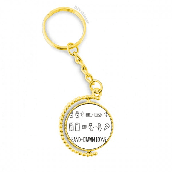 plug socket charging cable pattern metal connector key chain  accessory en keyholder