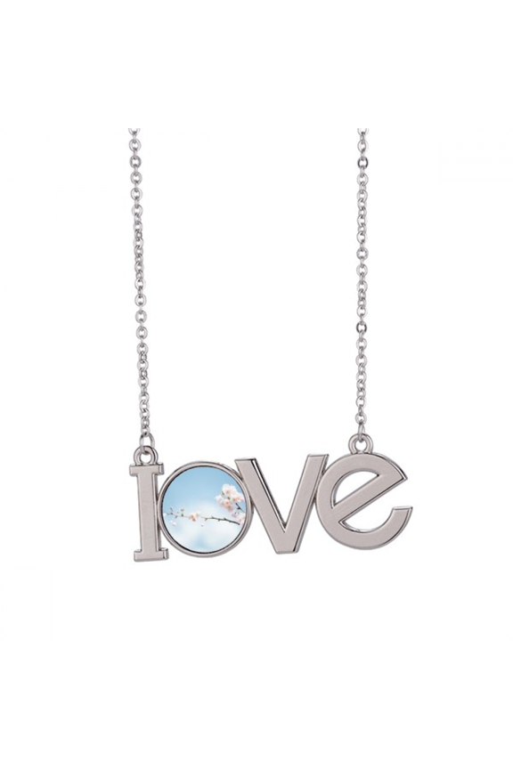 plum blossom blue clouds love necklace pendant charm jewelry