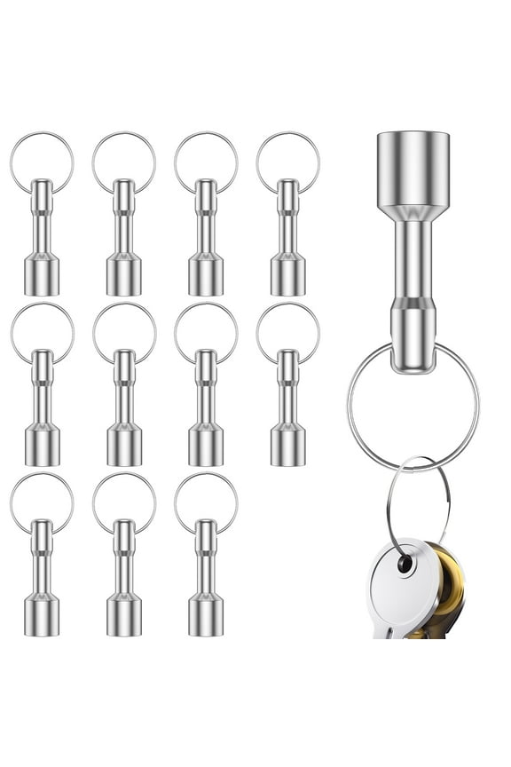 12pcs Keychain Magnets Portable Keychain Pocket Magnets Small Magnetic Key Holder Gold Silver Jewelry Tester Keychain Magnets Metal Test Magnet for Home Office