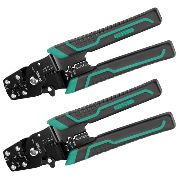 pluokvzr 2pcs 8 Inch Wire Crimper Tool with Stripper Cutter Multifunctional Wire Crimping Tool Reliable Wire Crimping Pliers Compatible with 10 to 26 AWG Wire Gauge