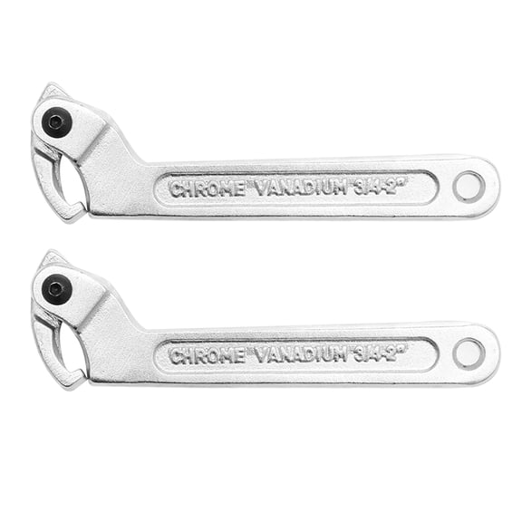 pluokvzr 2pcs C Hook Spanner Wrench Stainless Steel Adjustable Hook Wrench Ergonomic Water Meter Hook Wrench Portable Square Head Cover Removal Wrench Tool 19-51 mm for Water Meter