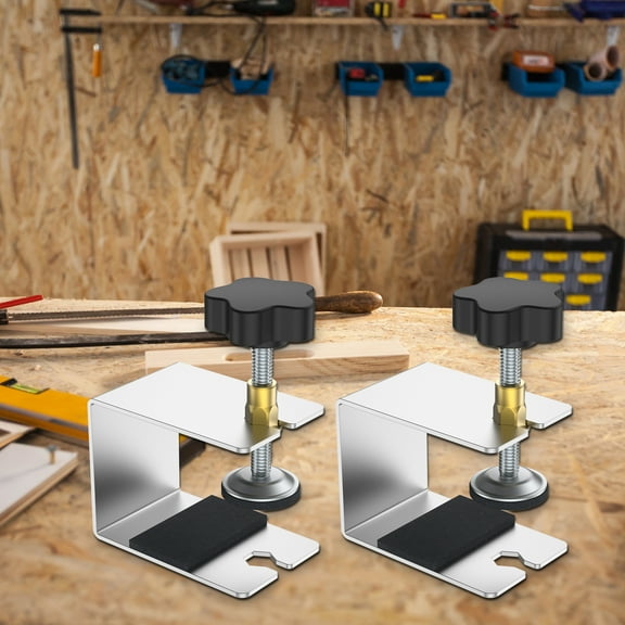 pluokvzr 2pcs Drawer Front Clamp Anti Slip Cabinet Installation Clamps Tool Stainless Steel Woodworking Clamp Device Multipurpose Drawer Fixing Clips for Carpenter Household Tables