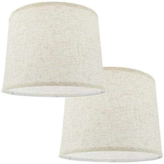 pluokvzr 2pcs Lamp Shade With Spider Fitter for Table Lamp Floor Light Detachable Natural Linen Fabric Lampshade Elegant Barrel Shape Lampshade for Living Room Bedroom