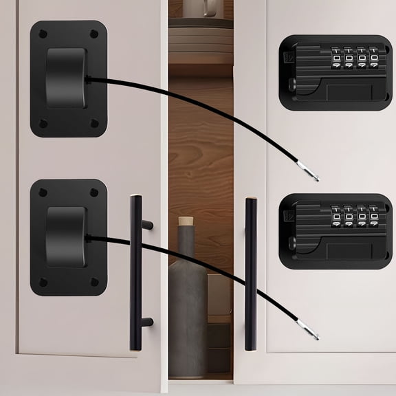 pluokvzr 2pcs Refrigerator Locks Child Proof Fridge Lock with Password Self Adhesive Cabinet Locks Drill-Free Refrigerator Door Lock Safety Freezer Lock for Refrigerator Cabinets Drawers Window