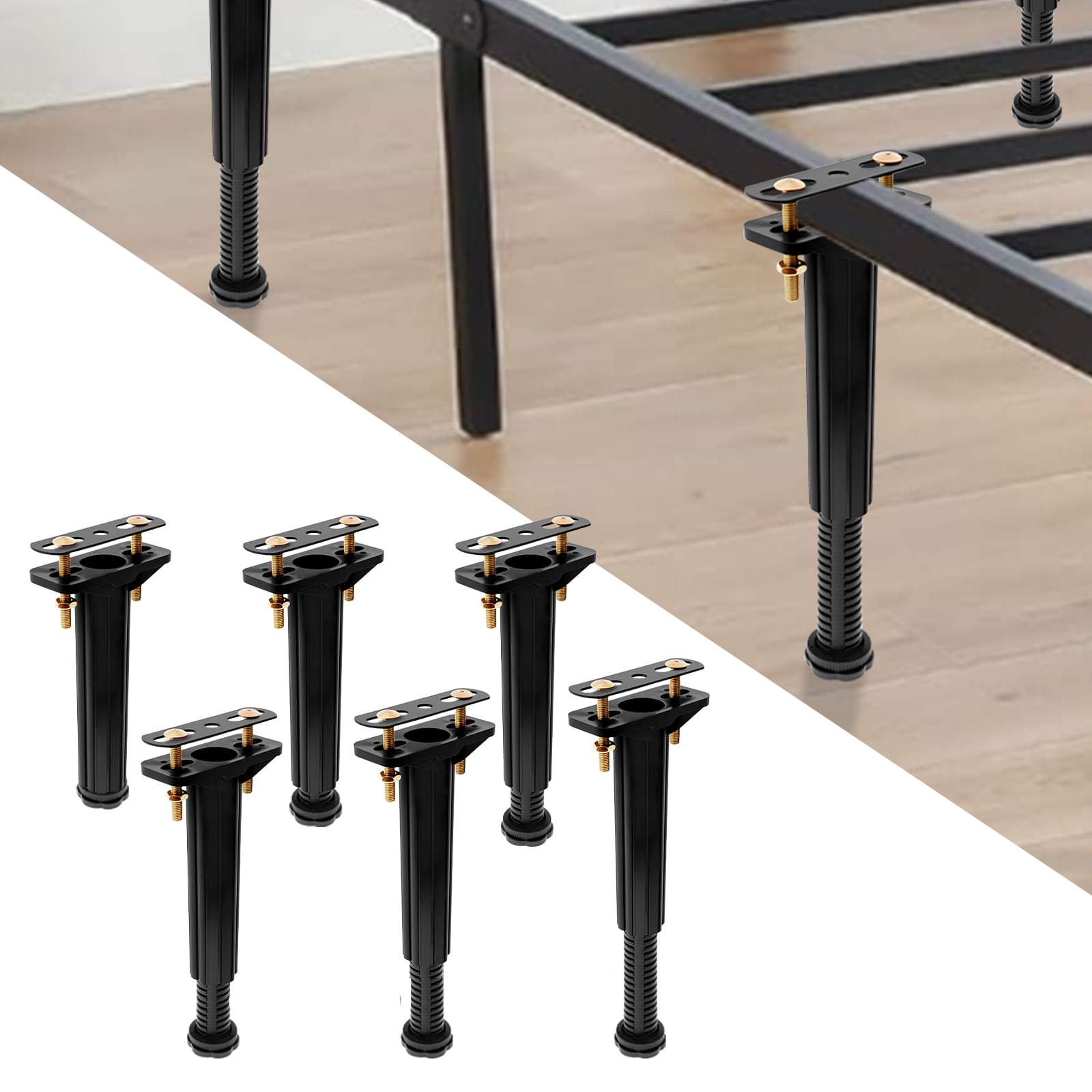 pluokvzr-6pcs-bed-frame-support-leg-plastic-frame-centre-slats-support
