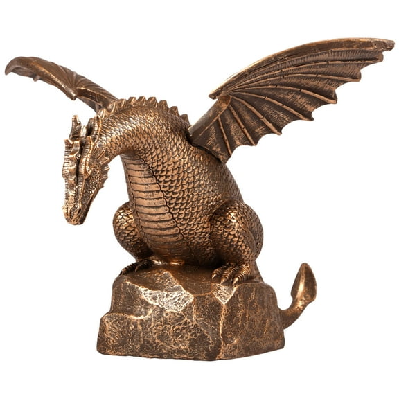 pluokvzr Dragon Water Fountain Décor Resin Garden Dragon Statue Fountain Vintage Dragon Wall Fall Fountain Sculpture Vivid Dragon Fountain Ornament for Outdoor Yard Garden