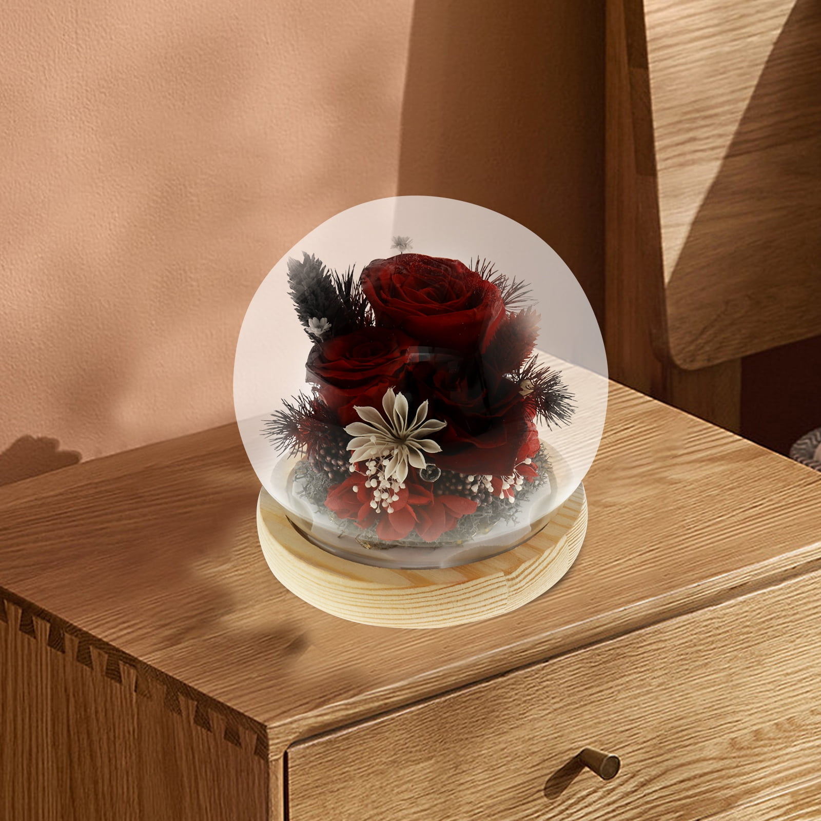 pluokvzr Preserved Flowers Gift Beautiful Preserved Flowers in Glass ...