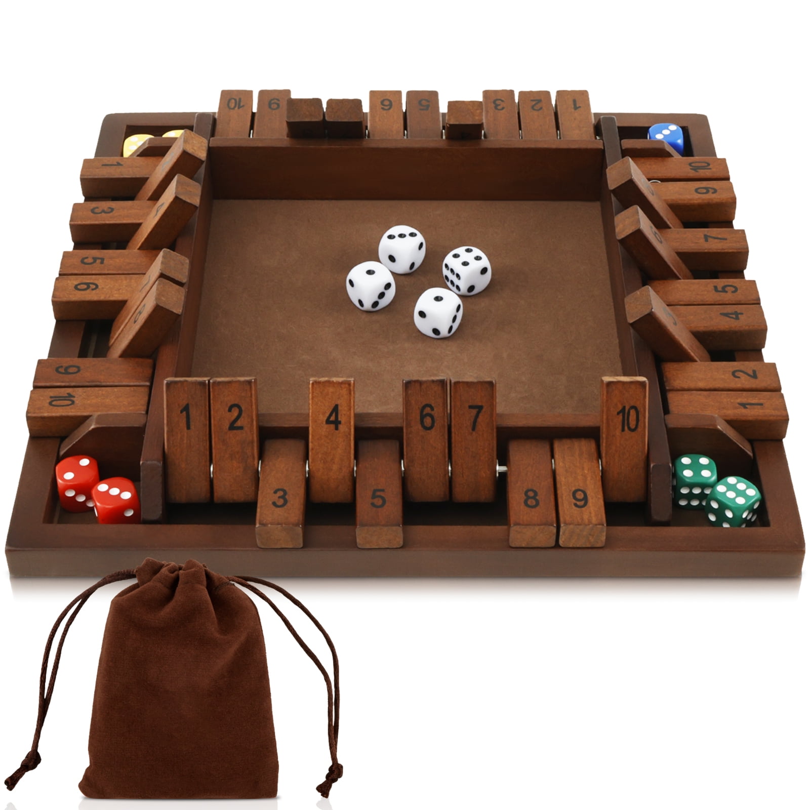 Gioco Shut The Box In Legno - Gioco Di Dadi Per 2-4 Giocatori, Educativo Per Bambini E Adulti