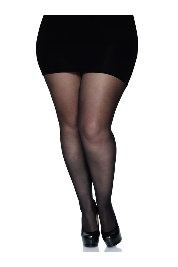 plus size back seam sheer pantyhose