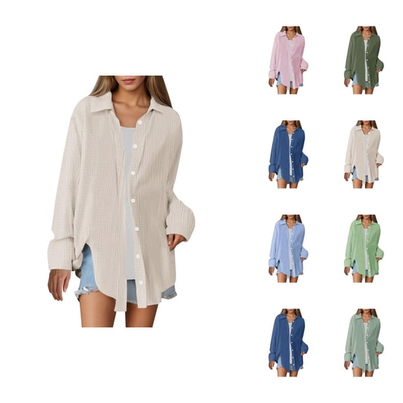plus size blouse chiffon blouses for women winter blouses women thermal Women's Oversized Solid Shirt Loose Fit Breathable Fabric Casual Fashion Top