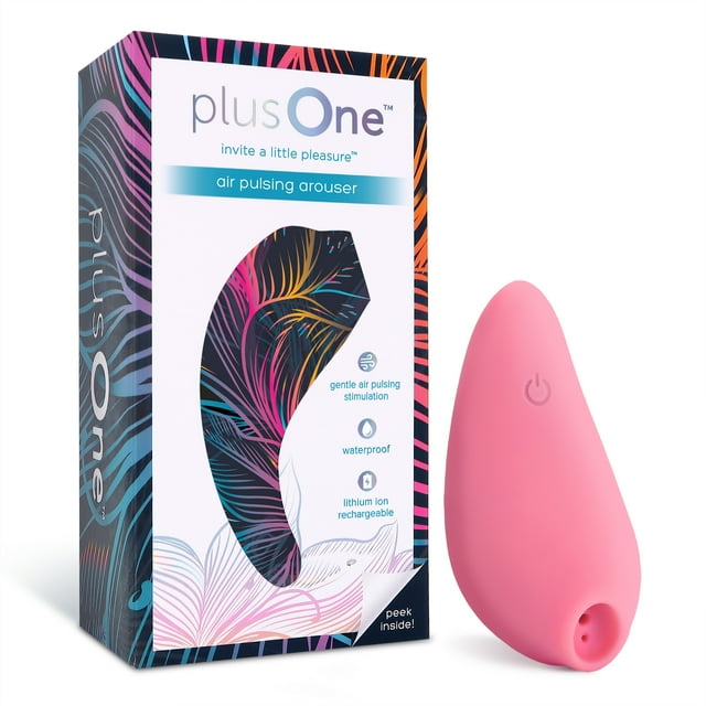 plusOne Air Pulsing Arouser Clitoral Stimulator Vibrator, Pink