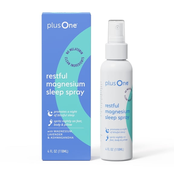 plusOne Blissful Sleep Spray – Magnesium, Lavender & Ashwagandha for Relaxation, Calm & Rest – Hormone-Free, Fragrance-Free, Menopause-Friendly Aromatherapy Mist