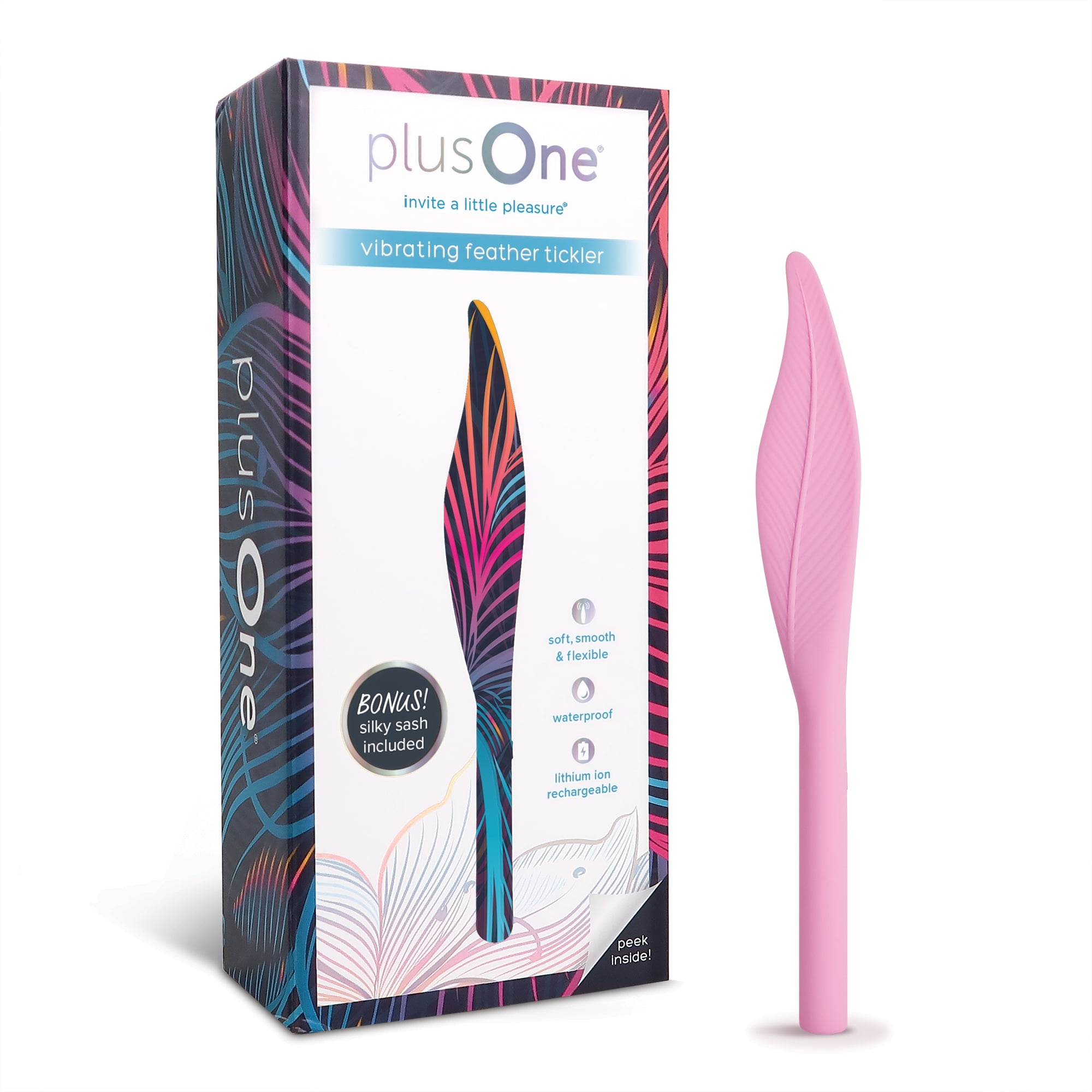 Discreet Vibrating Feather Soft Touch Tickler, 5Vibration Settings, 7.1in.,Waterproof