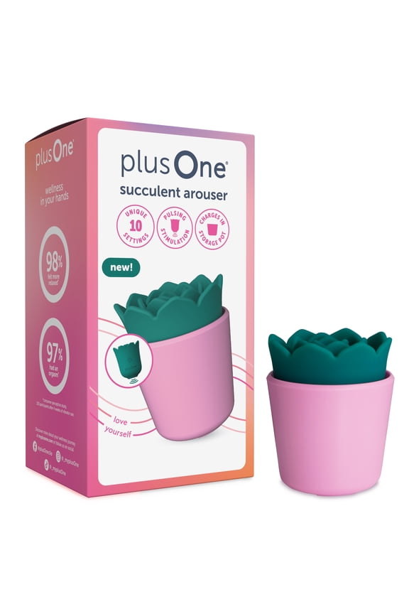 NEW! plusOne Pulsing Succulent Arouser with Storage Pot, 10 Unique Settings