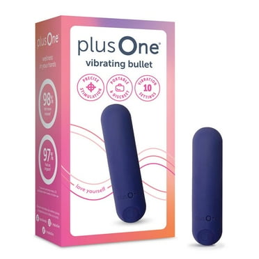 plusOne Vibrating Bullet Soft Touch Massager, 10 Vibration Settings, Waterproof