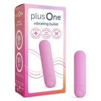 plusOne Vibrating Bullet Soft Touch Massager, Pink, 10 Vibration Settings, Waterproof