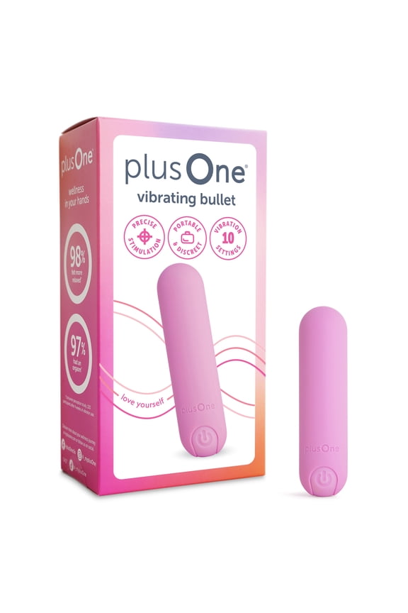 Vibrating Bullet Soft Touch Massager, Pink, 10 Vibration Settings, Waterproof