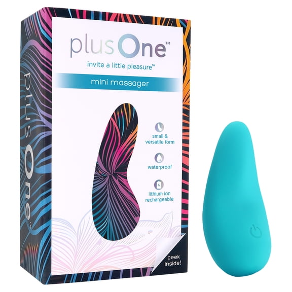 plusOne Vibrating Mini Soft Touch Massager, 10 Vibration Settings, Waterproof