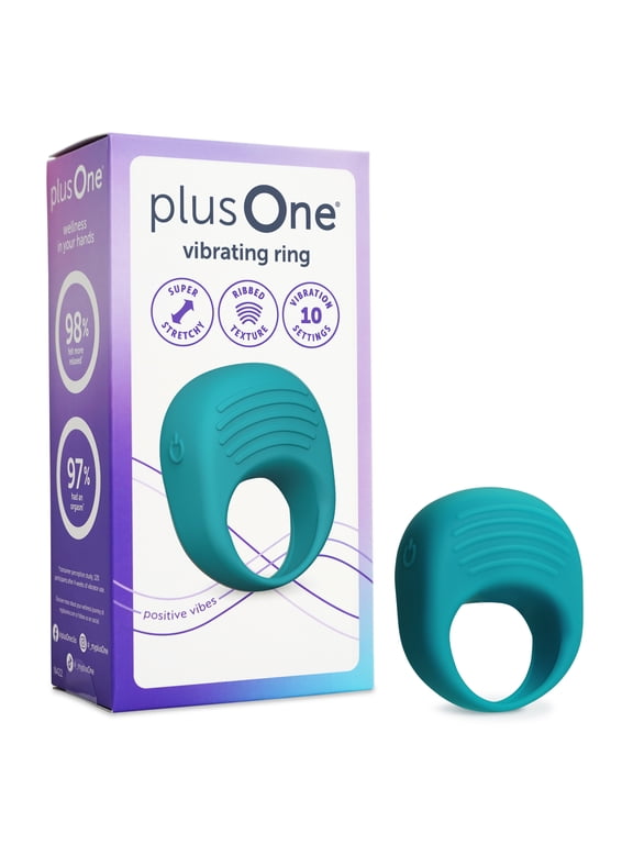 Vibrating Ring Soft Touch Silicone Massager, 5 Vibration Settings, Teal Color, Waterproof