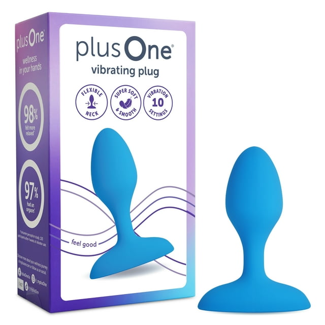 plusOne Vibrating Silicone Anal Plug with USB Charging Cord, Waterproof