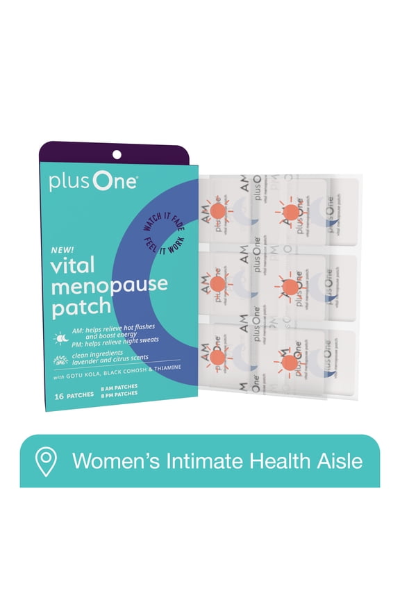 Vital Menopause Patches, AM for Hot Flash Relief, PM for Night Sweats Relief, 16 Count
