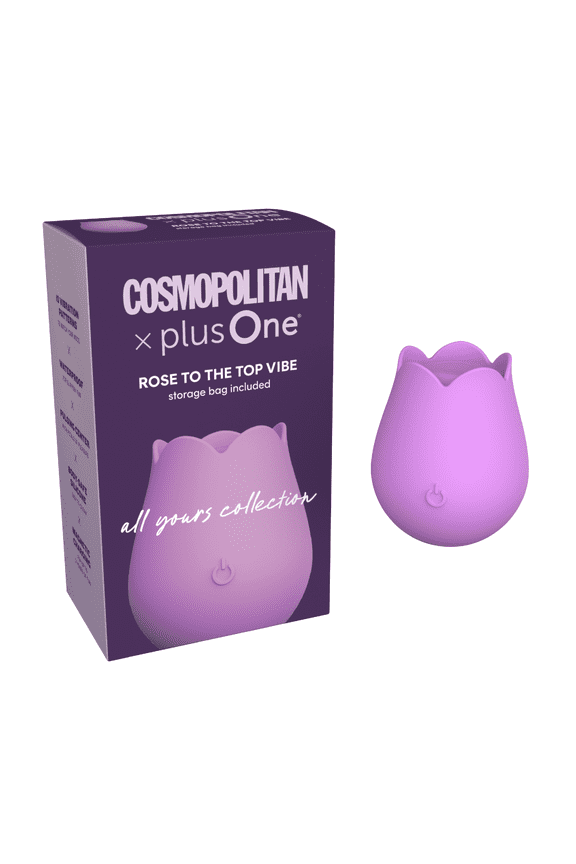 Cosmopolitan X plusOne 'Rose to the Top' Vibrator with Storage Bag, Magnetic Charging and USB Cable, Lavender