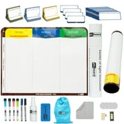 pmxboard Magnetic Kanban Board and Magnetic Scrum Board Flexible 3 Column Board Full Kit, Agile Management Board Set, 47 Magnetic Kanban Cards and Scrum Cards Set, Scrum Whiteboard and Card Markers