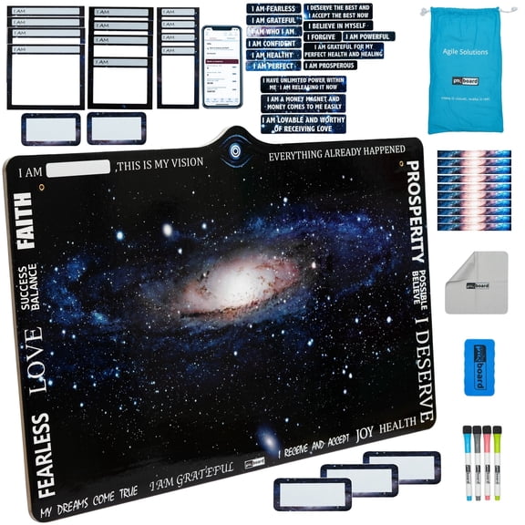Magnetic Vision Board Kit for Manifestation & Goal Setting Full Dry Erase Vision Board with Magnetic Frames, Quote Cards & Accessories Law of Attraction Dreams & Goals Board