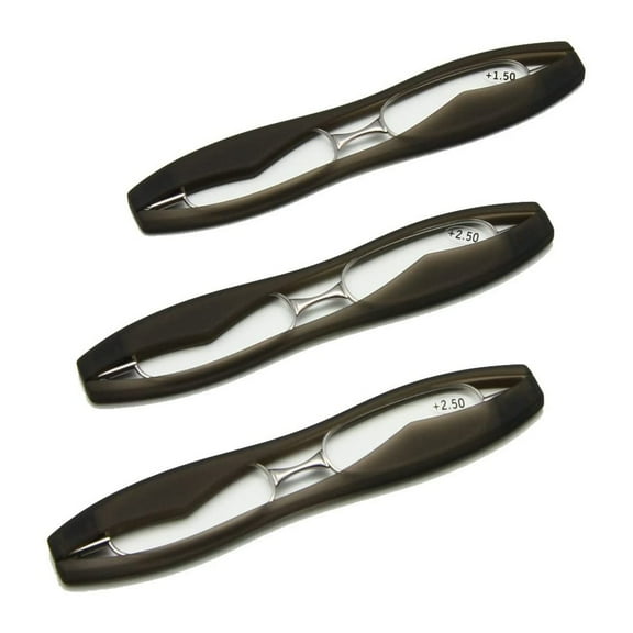 podreader 3 Pack Big Size Presbyopia Glasses +1.0 to +3.5 Mini Folding Pocket Reader Reading Glasses