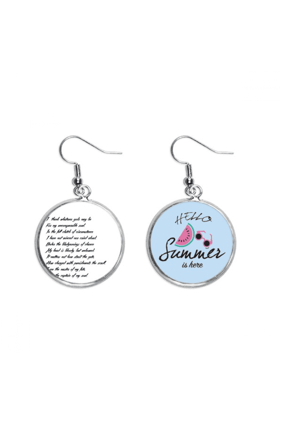 poetry quote never surrender unbeatable earring drop summer watermelon earring wear