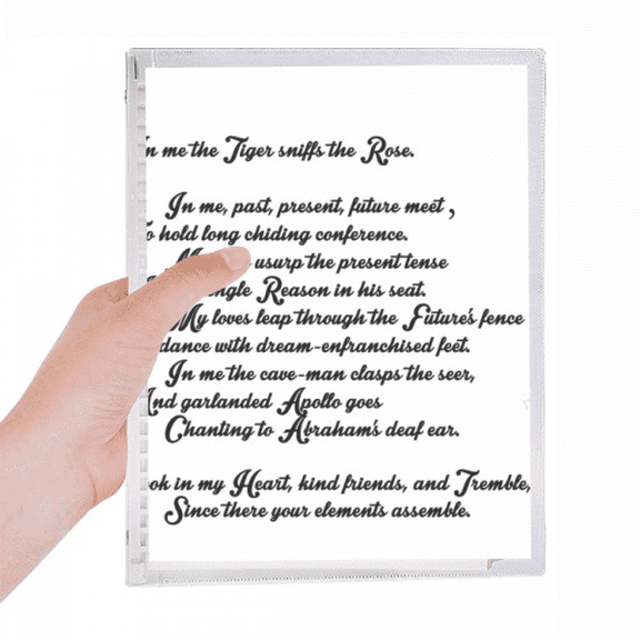 poetry quote tiger sniff the rose notebook loose diary refillable journal statiry