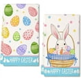 thumbnail image 1 of pogooe Easter Kitchen Towels Set of 2,White Bunny Eggs Dish Towels 18x26 Inch Drying Dishcloth,Farmhouse Home Seasonal Spring Decorations AD223, 1 of 6