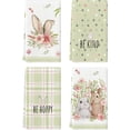 thumbnail image 1 of pogooe Green Bunny Rabbit Ears Floral Leaves Easter Kitchen Towels Dish Towels, 18x26 Inch Be Kind Seasonal Decoration Hand Towels Set of 4, 1 of 6