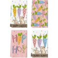 thumbnail image 1 of pogooe Pink Carrots Bunny Happy Easter Kitchen Towels Dish Towels, 18x26 Inch Spring Farmhouse Rabbit Decoration Hand Towels Set of 4, 1 of 6