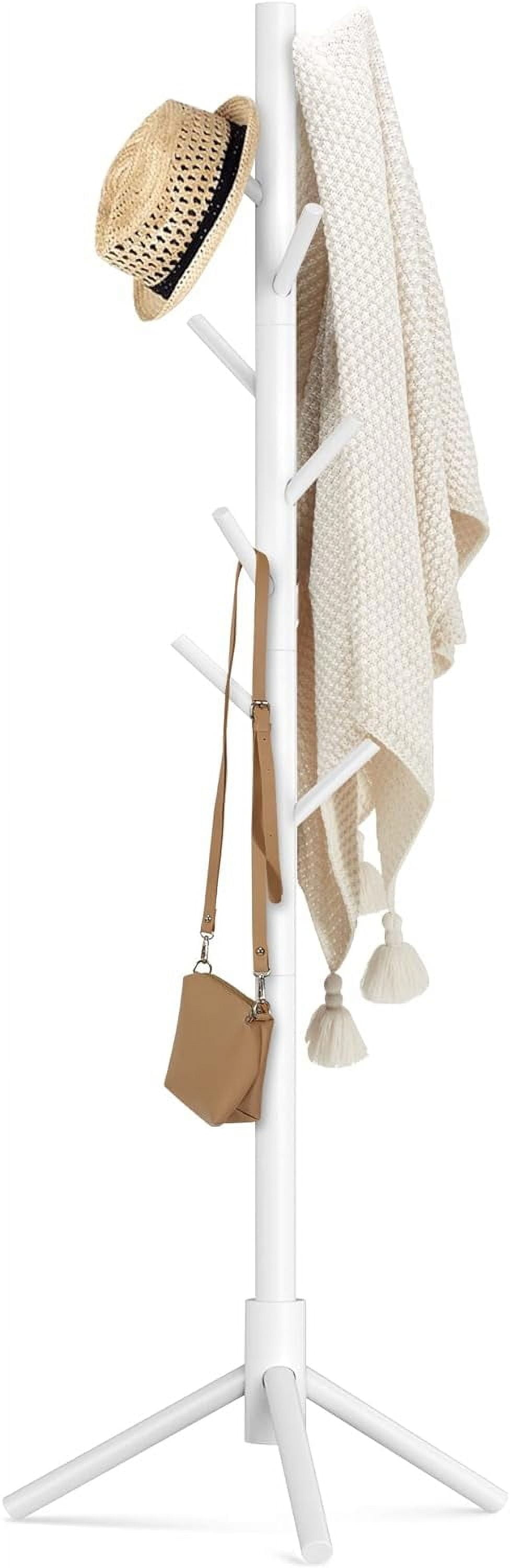poing JKLCH Wooden Coat Rack Stand with 8 Hooks New Zealand Pine 3 ...