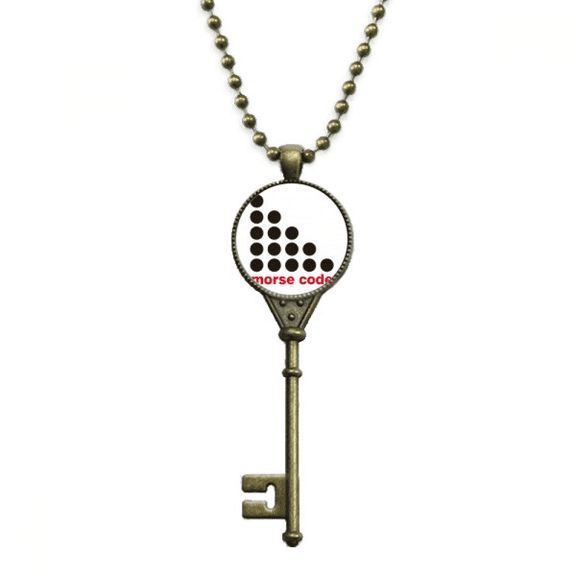 point-to-point representation morse code key necklace pendant tray embellished chain